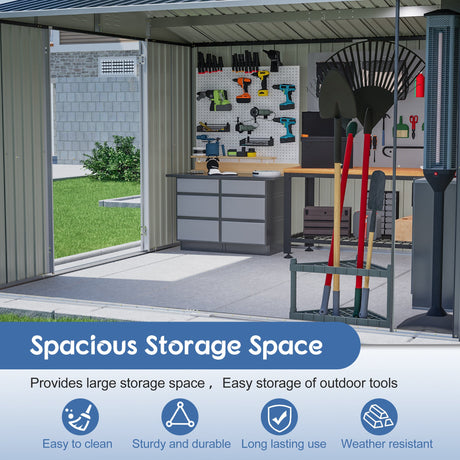 10x10 FT Large Outdoor Metal Storage Shed HouseOfZazla