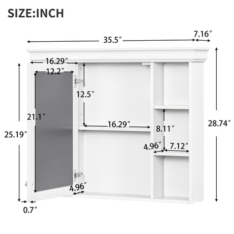 Wall Mounted Bathroom Storage Cabinet With Mirror Door HouseOfZazla