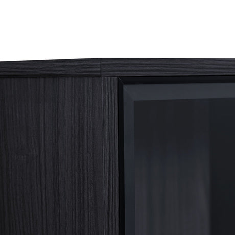 Modern Minimalist Style LED Curio Cabinet With Tempered Glass Door, Metal Legs HouseOfZazla