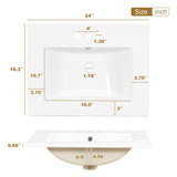 Bathroom Vanity, Modern Bathroom Cabinet With Sink Combo Set, Bathroom Storage Cabinet With A Soft Closing Door And 3 Drawers, Solid Wood Frame
