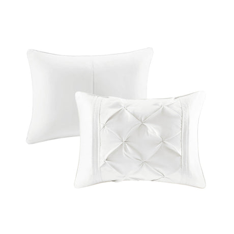 7 Piece Tufted Comforter Set White HouseOfZazla