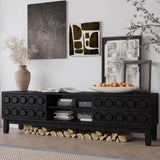 Media Console With 4 Drawers And Cable Management