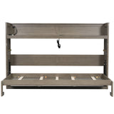 Murphy Bed With Desk, LED Light And USB Charging Station