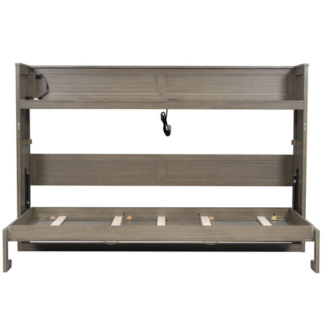 Murphy Bed With Desk, LED Light And USB Charging Station HouseOfZazla