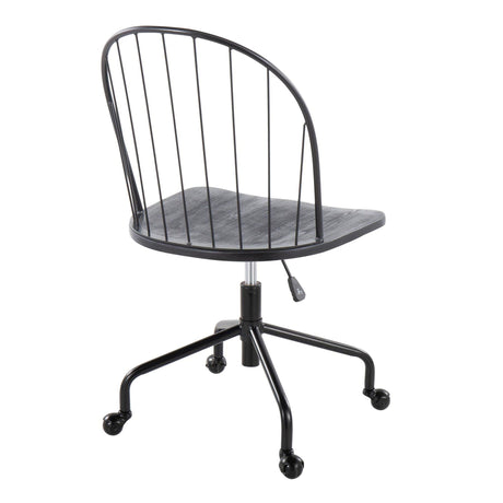 Riley - Farmhouse Adjustable High Back Office Chair - Black HouseOfZazla