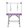 Folding Dog Pet Grooming Table Stainless Steel Frame Rubber Mat On Board With Adjustable Arm And Clamps Pet Dog Cat Grooming Table HouseOfZazla