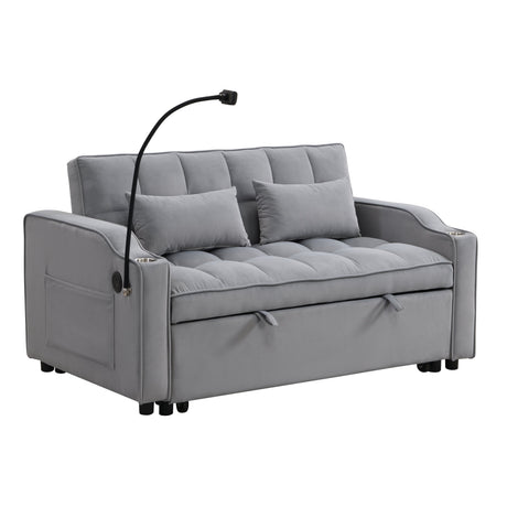 Modern Velvet Loveseat Futon Sofa Couch with Pullout Bed HouseOfZazla