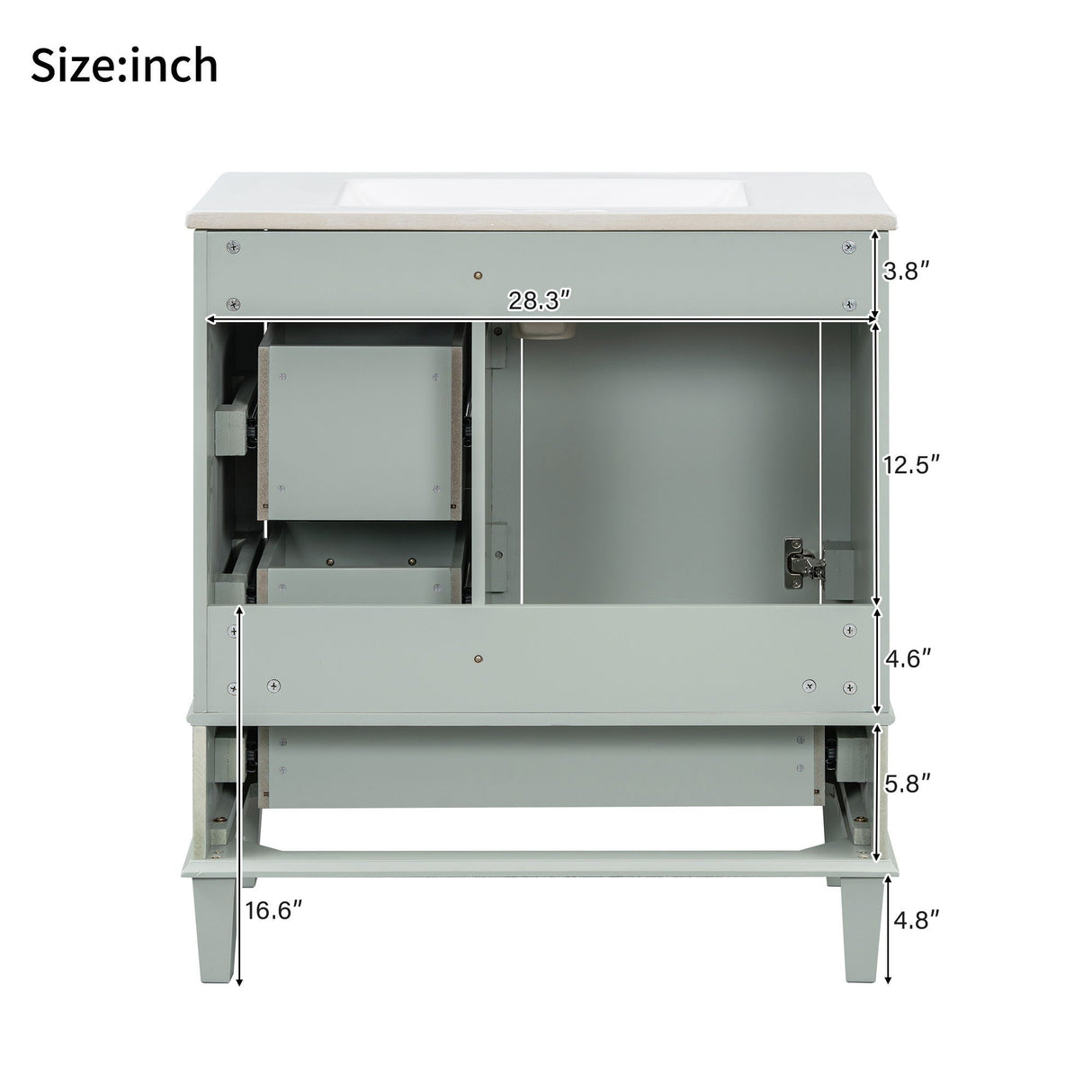 Bathroom Vanity, Modern Bathroom Cabinet With Sink Combo Set, Bathroom Storage Cabinet With A Soft Closing Door And 3 Drawers, Solid Wood Frame