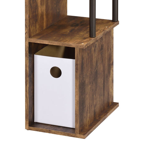 Lyphre Computer Desk - Weathered Oak / Black HouseOfZazla