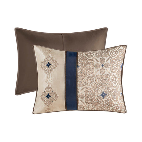 Cal King 7 Piece Jacquard Comforter Set with Throw Pillows HouseOfZazla