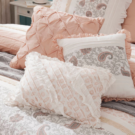 9 Piece Cotton Percale Comforter Set Blush HouseOfZazla