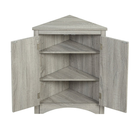 Triangle Bathroom Storage Cabinet With Adjustable Shelves, Freestanding Floor Cabinet For Home Kitchen HouseOfZazla