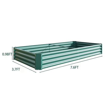 Raised Garden Bed Kit - Metal Raised Bed Garden 7.6x3.7x0.98ft HouseOfZazla