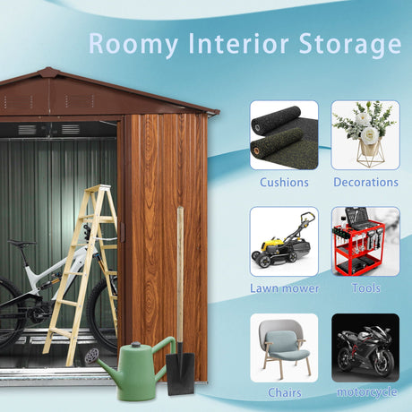 Outdoor Metal Storage Shed With Floor Base HouseOfZazla