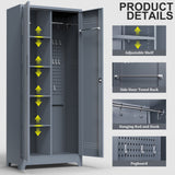 Gray And Metal Storage Cabinet