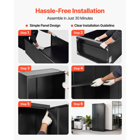 Metal Storage Cabinet, 68.9 in Lockable Steel Garage Cabinet HouseOfZazla
