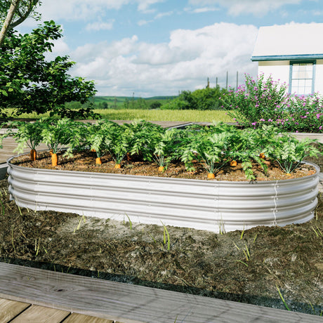 Heavy Duty Galvanized Raised Garden Bed Kit For Vegetables, Flowers & Herbs HouseOfZazla