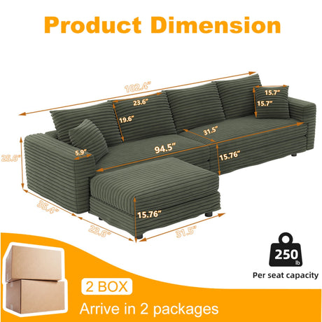 Modern Comfy Upholstered Sofa Cloud Couch & Deep Seat Couches HouseOfZazla