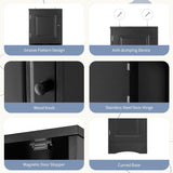 Multi-Functional Corner Cabinet Tall Bathroom Storage Cabinet with Two Doors and Adjustable Shelves, Open Shelf