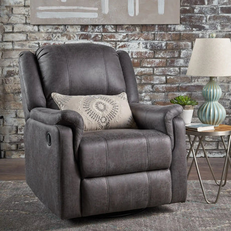 Contemporary Glider Recliner With Swivel Function HouseOfZazla