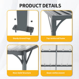Outdoor Pergola 8' x 10' Metal Inclined Roof