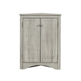 Triangle Bathroom Storage Cabinet With Adjustable Shelves, Freestanding Floor Cabinet For Home Kitchen