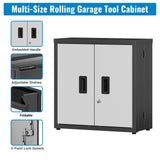 Metal Tool Garage Storage Cabinet with 2 Doors and Lock