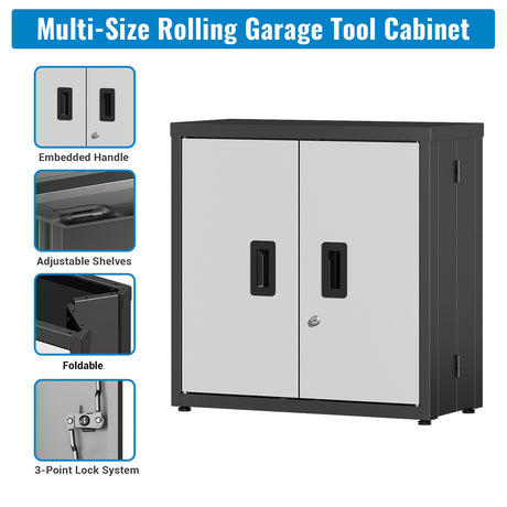 Metal Tool Garage Storage Cabinet with 2 Doors and Lock HouseOfZazla