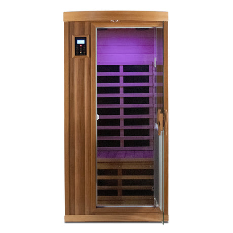 Low EMF One person Far infrared red cedar Deluxe indoor sauna room HouseOfZazla