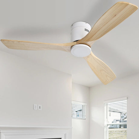 Low Profile Ceiling Fan DC, 3 Blade, Noiseless Reversible Motor, Remote Control HouseOfZazla