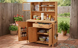 TOPAMX Potting Bench with Hutch, Solid Fir Wood Garden Workstation
