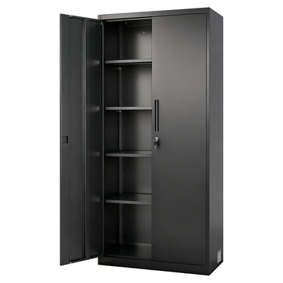 Metal Storage Cabinet, 68.9 in Lockable Steel Garage Cabinet