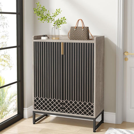 5 Tiers Shoe Storage Organizer With Doors HouseOfZazla