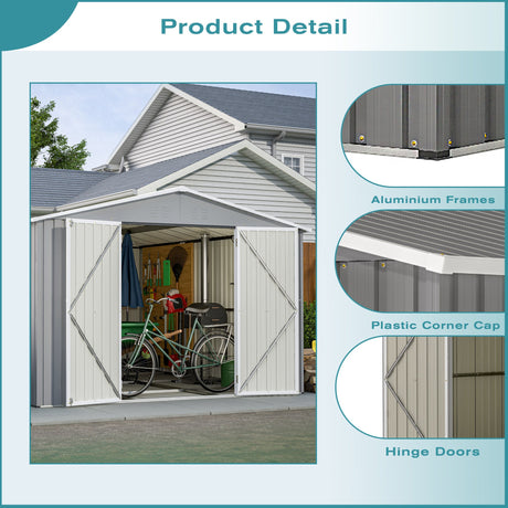 10 x 12 ft. Outdoor Storage Shed with Floor Frame Kit HouseOfZazla