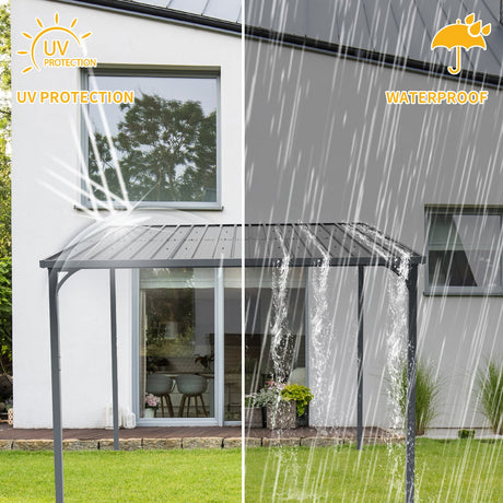 Outdoor Pergola 8' x 10' Metal Inclined Roof HouseOfZazla