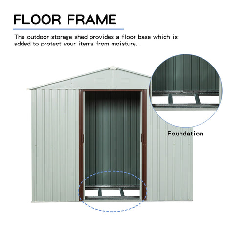 Ry-Sdyx56-W Outdoor Metal Storage Shed - White HouseOfZazla