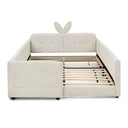 Cute Rabbit Ear Upholstered Platform Bed Frame With Safety Rail HouseOfZazla