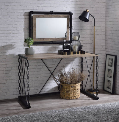 Jodie Console Table Rustic Oak / Antique Black