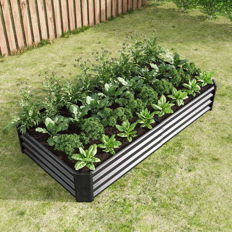 Raised Garden Bed Outdoor 6×3×1 ft Metal Raised Rectangle Planter Bed HouseOfZazla