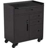 Rolling Tool Cabinet Heavy Duty Garage Storage With Lockable Doors