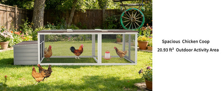Large Chicken Coop with 20.93 Sq Ft Run HouseOfZazla