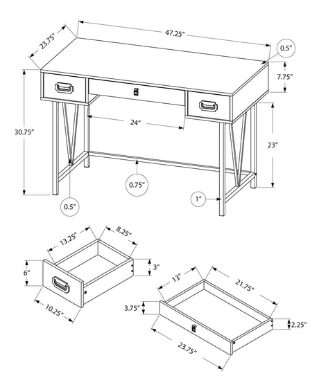 Computer Desk For Home Office, Laptop, Storage Drawers, Transitional HouseOfZazla