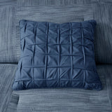 7 Piece Printed Seersucker Comforter Set Navy King