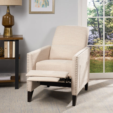 Kiersten Contemporary Fabric Pushback Recliner HouseOfZazla