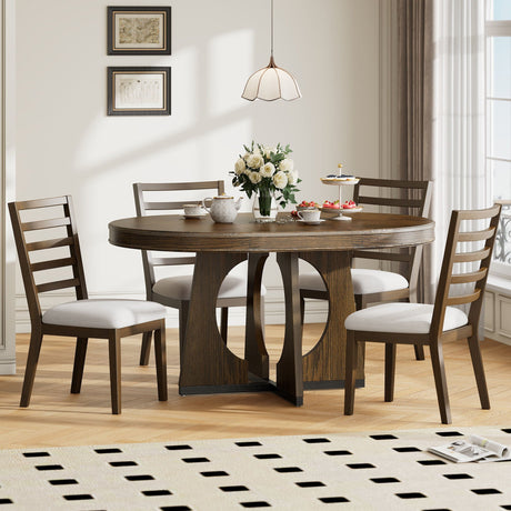 Round Dining Table Set For 4 With Chairs HouseOfZazla