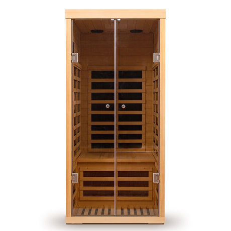 Luxury Indoor Low EMF Far Infrared Sauna Room with Hemlock Wood and Glass Double Doors HouseOfZazla