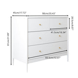 4 Drawer Kids Dresser With Antique Brass Pulls - White