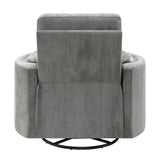 Sagen Charcoal Chenille Glider Recliner with Swivel