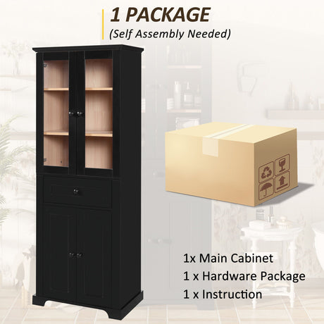 Bathroom Storage Cabinet, Adjustable Shelves & Drawer, Freestanding Tower HouseOfZazla