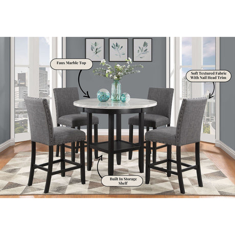 Greta - Bar Table And Bar Stool Set - Antique White HouseOfZazla